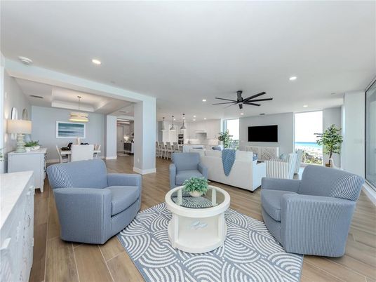 Dining room, Interior, Kitchen, Living room, Pendant Lights, Recessed Lighting, Wood Texture Flooring