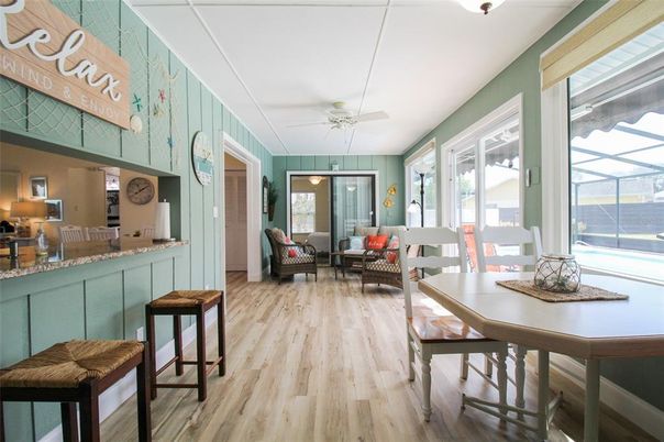 Interior, Wood Texture Flooring, Living room, Dining room, Pendant Lights