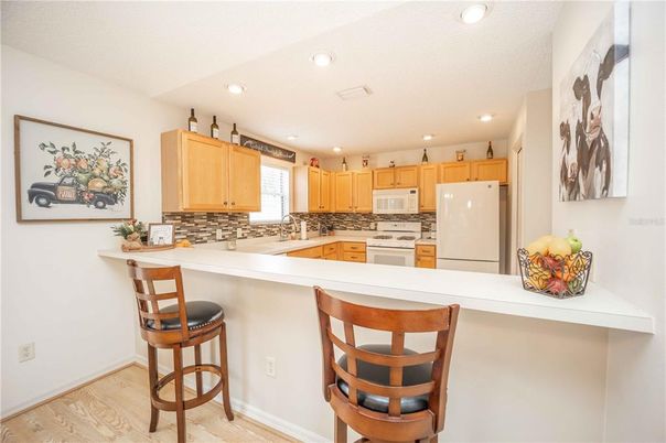 Interior, Kitchen, Recessed Lighting, Wood Texture Flooring