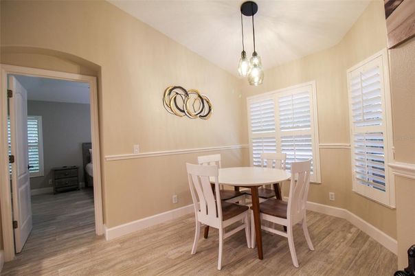 Interior, Wood Texture Flooring, Dining room, Pendant Lights