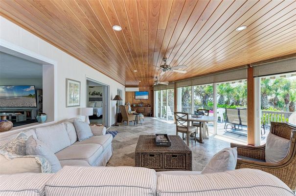 Dining room, Interior, Living room, Recessed Lighting, Wooden Ceilings
