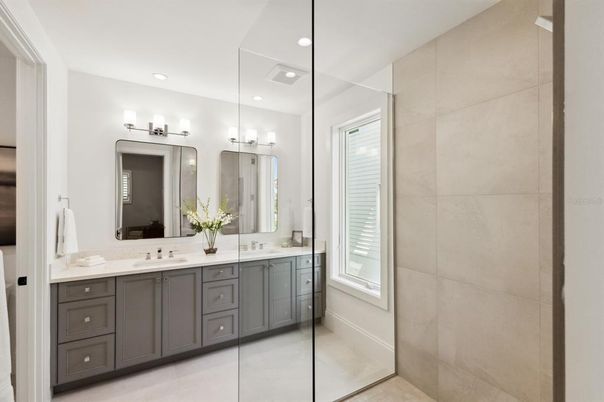 Bathroom, Dual Sink Vanities, Interior, Recessed Lighting