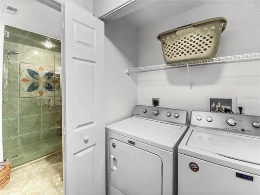 Bathroom, Glass Shower, Interior, Utility Closets, Washer