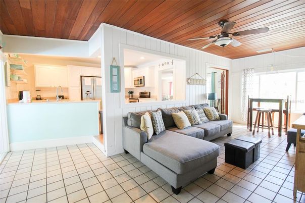 Interior, Kitchen, Recessed Lighting, Living room, Dining room, Wooden Ceilings, Ceramic Tile
