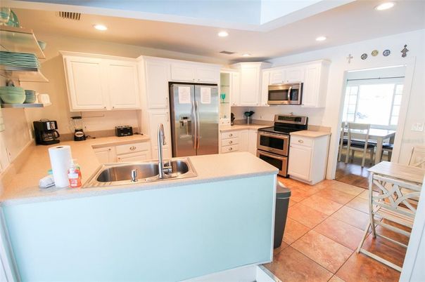 Interior, Kitchen, Recessed Lighting, Stainless Steel Appliances, Ceramic Tile