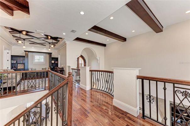 Interior, Pendant Lights, Recessed Lighting, Wooden Beams, Wood Texture Flooring