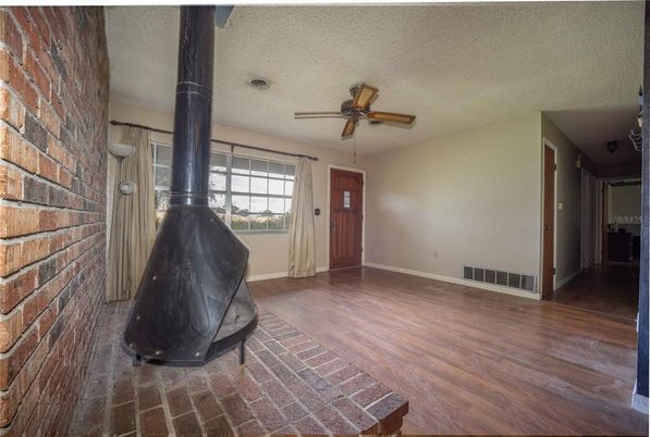 Empty room, Interior, Stone Walls, Wood Texture Flooring
