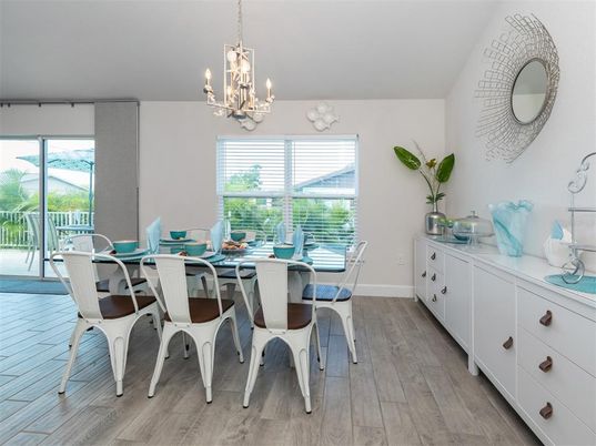 Chandelier, Dining room, Interior, Wood Texture Flooring