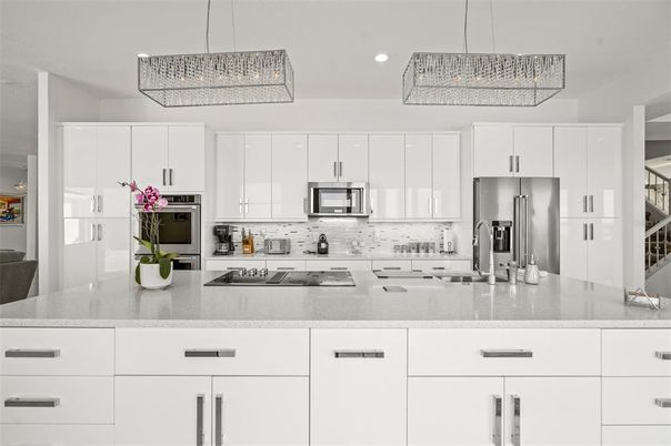 Interior, Kitchen, Pendant Lights, Recessed Lighting, Stainless Steel Appliances