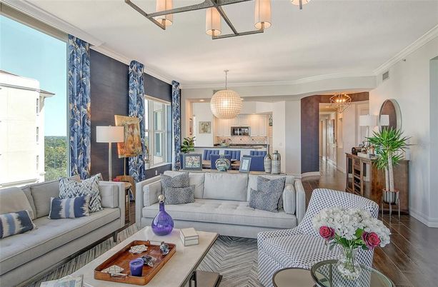 Interior, Kitchen, Living room, Pendant Lights, Stainless Steel Appliances, Wood Texture Flooring