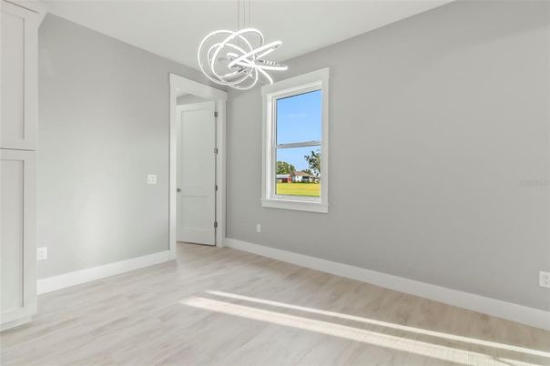 Empty room, Interior, Pendant Lights, Wood Texture Flooring
