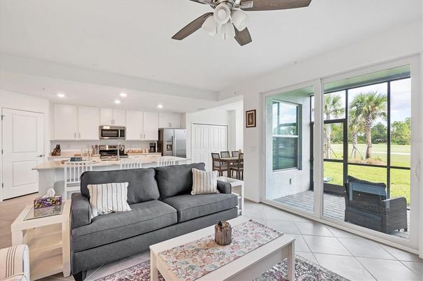 Dining room, Interior, Kitchen, Living room, Recessed Lighting, Stainless Steel Appliances