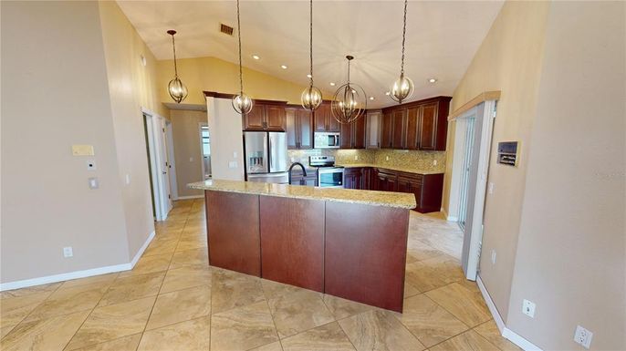 Interior, Kitchen, Pendant Lights, Recessed Lighting, Stainless Steel Appliances