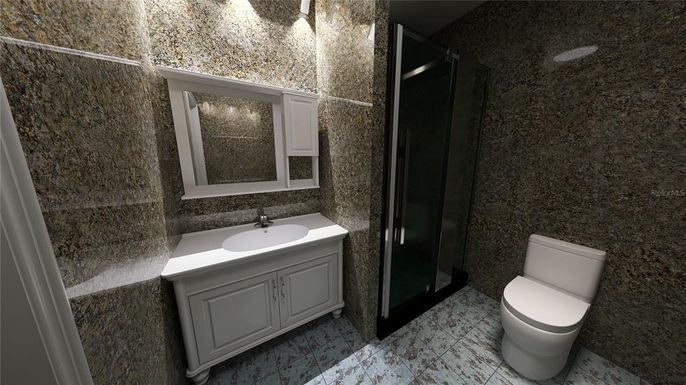 Bathroom, Glass Shower, Interior