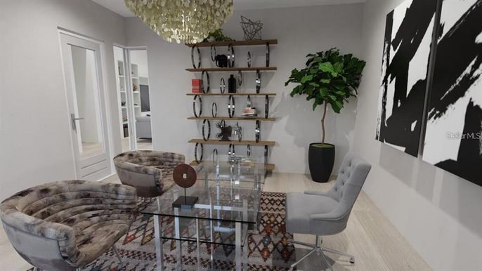 Chandelier, Interior, Recessed Lighting, Wood Texture Flooring