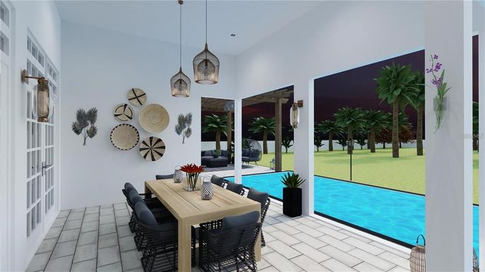 Dining room, Interior, Pendant Lights