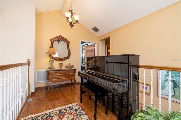 Chandelier, Interior, Pendant Lights, Piano, Wood Texture Flooring