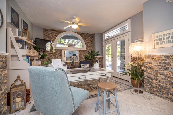 Home Office, Interior, Marble, Stone Walls