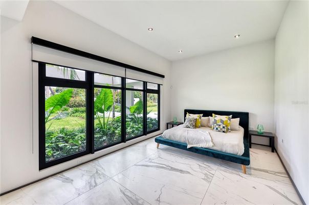 Bedroom, Interior, Marble, Recessed Lighting