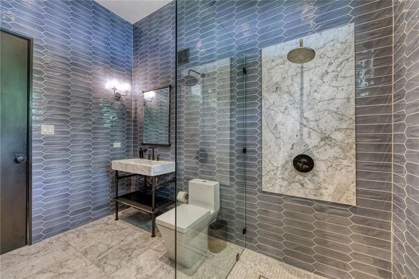 Bathroom, Glass Shower, Interior, Marble, Marble Walls, Stone Walls