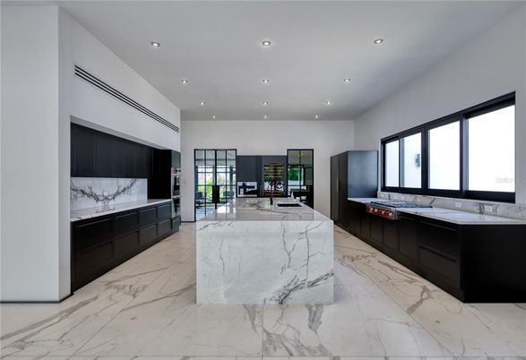 Interior, Kitchen, Marble, Marble Walls, Recessed Lighting