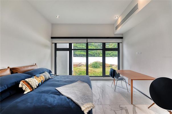 Bedroom, Interior, Marble, Recessed Lighting