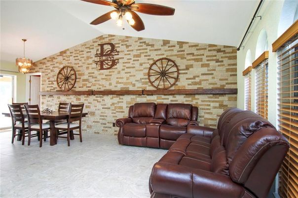 Chandelier, Dining room, Interior, Living room, Stone Walls