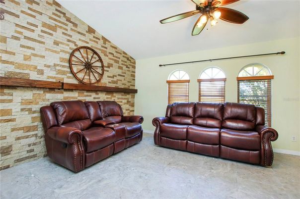 Home Theatre Room, Interior, Living room, Stone Walls