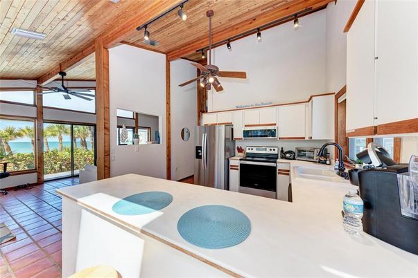 Interior, Kitchen, Stainless Steel Appliances, Wooden Ceilings