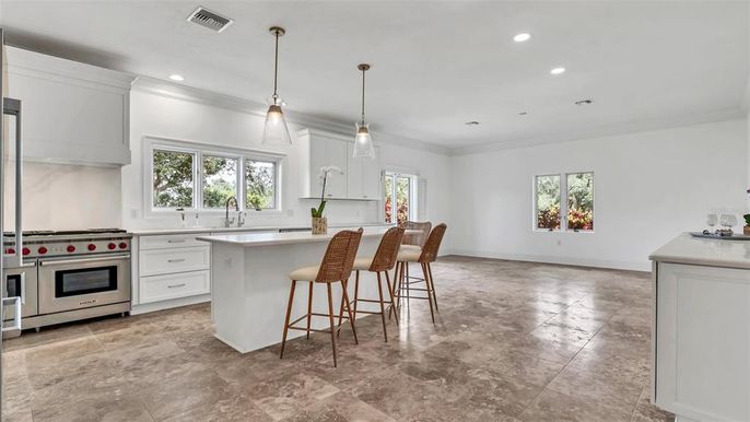 Interior, Kitchen, Pendant Lights, Recessed Lighting, Stainless Steel Appliances