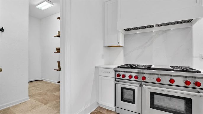 Interior, Kitchen, Marble Walls, Stainless Steel Appliances