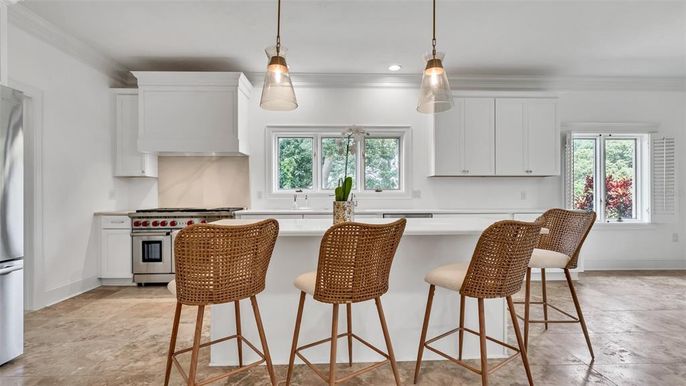 Interior, Kitchen, Pendant Lights, Recessed Lighting, Stainless Steel Appliances