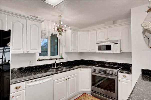 Chandelier, Interior, Kitchen, Stainless Steel Appliances