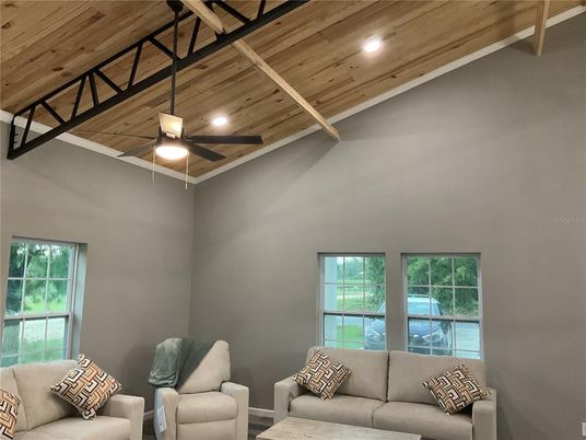 Interior, Living room, Recessed Lighting, Wooden Beams, Wooden Ceilings