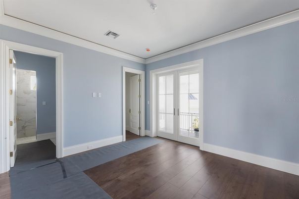 Empty room, Interior, Marble Walls, Wood Texture Flooring