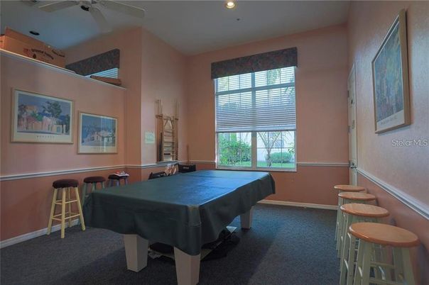 Billiard Table, Game Room, Interior, Recessed Lighting