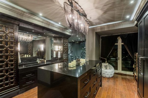 Chandelier, Interior, Recessed Lighting, Wood Texture Flooring