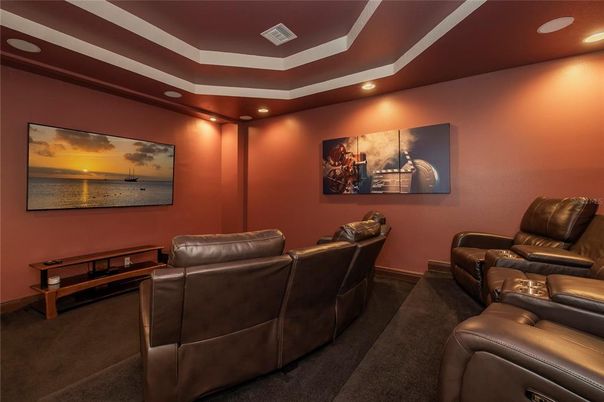 Home Theatre Room, Interior, Projection Screen, Recessed Lighting, Theatre Room