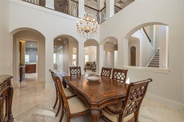 Chandelier, Dining room, Interior, Recessed Lighting