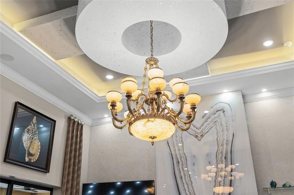 Chandelier, Interior, Recessed Lighting