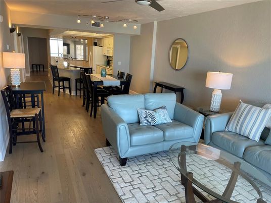 Dining room, Interior, Kitchen, Living room, Pendant Lights, Wood Texture Flooring