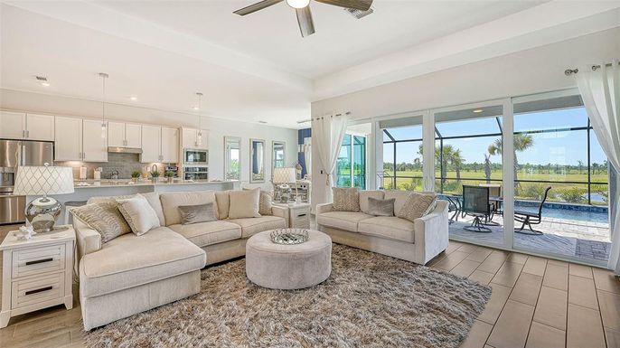 Interior, Kitchen, Living room, Pendant Lights, Recessed Lighting, Stainless Steel Appliances, Wood Texture Flooring