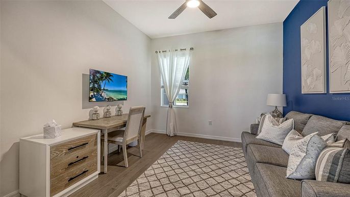 Home Office, Interior, Wood Texture Flooring
