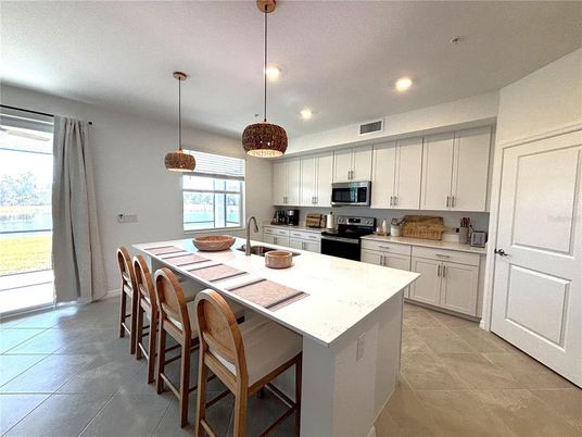 Interior, Kitchen, Pendant Lights, Recessed Lighting, Stainless Steel Appliances