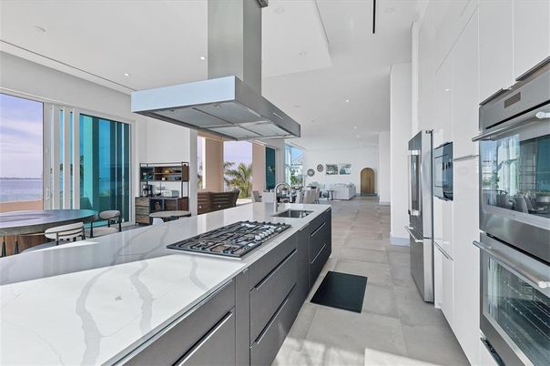 Interior, Kitchen, Recessed Lighting, Stainless Steel Appliances, Water