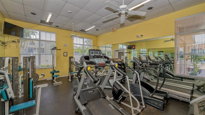 Fitness Equipment, Gym, Interior, Recessed Lighting