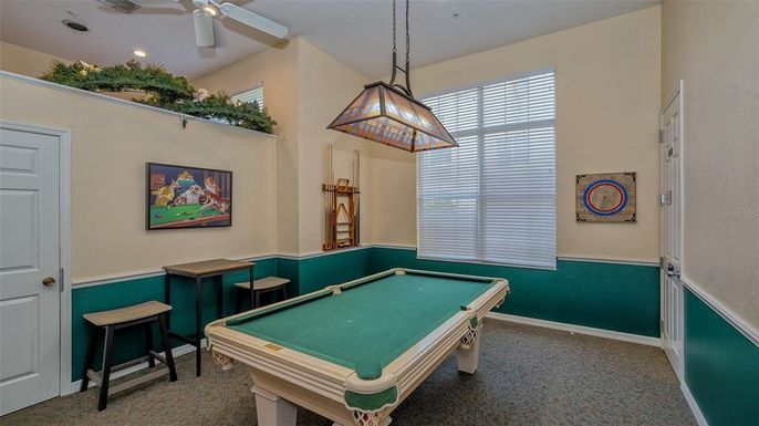 Billiard Table, Game Room, Interior, Pendant Lights
