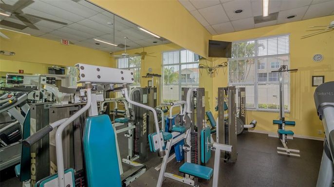 Fitness Equipment, Gym, Interior, Recessed Lighting