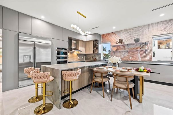 Interior, Kitchen, Pendant Lights, Recessed Lighting, Stainless Steel Appliances