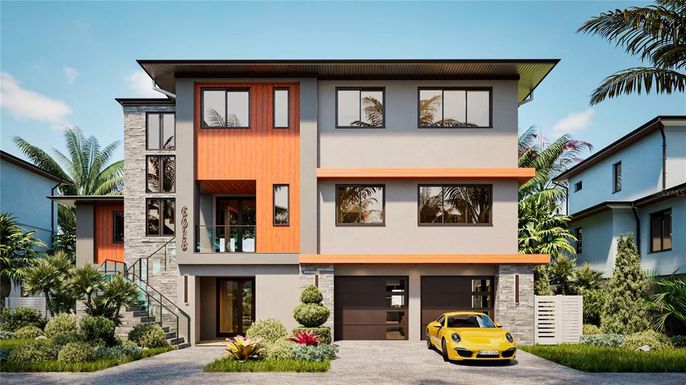 Attached, Exterior, Facade, Modern